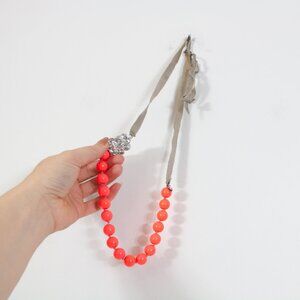 *Pink Beaded Bag Charm / Necklace